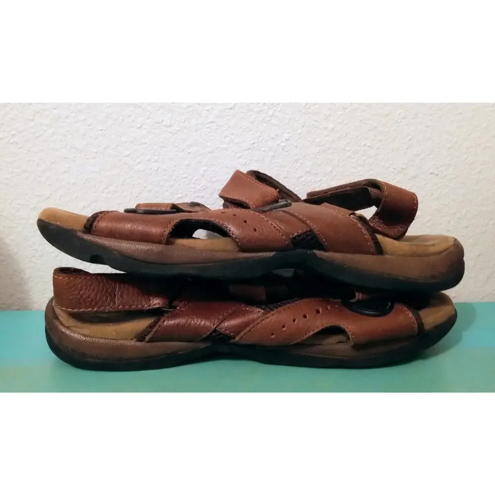 Earth Shoes Tracker II Gelron 2000 Brown Leather Comfort Women's Sandals SZ 8.5